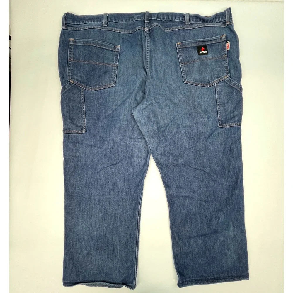 Crude FR Mens Flame Resistant Carpenter Jeans Blue 50x26 CAT 2 Workwear Denim